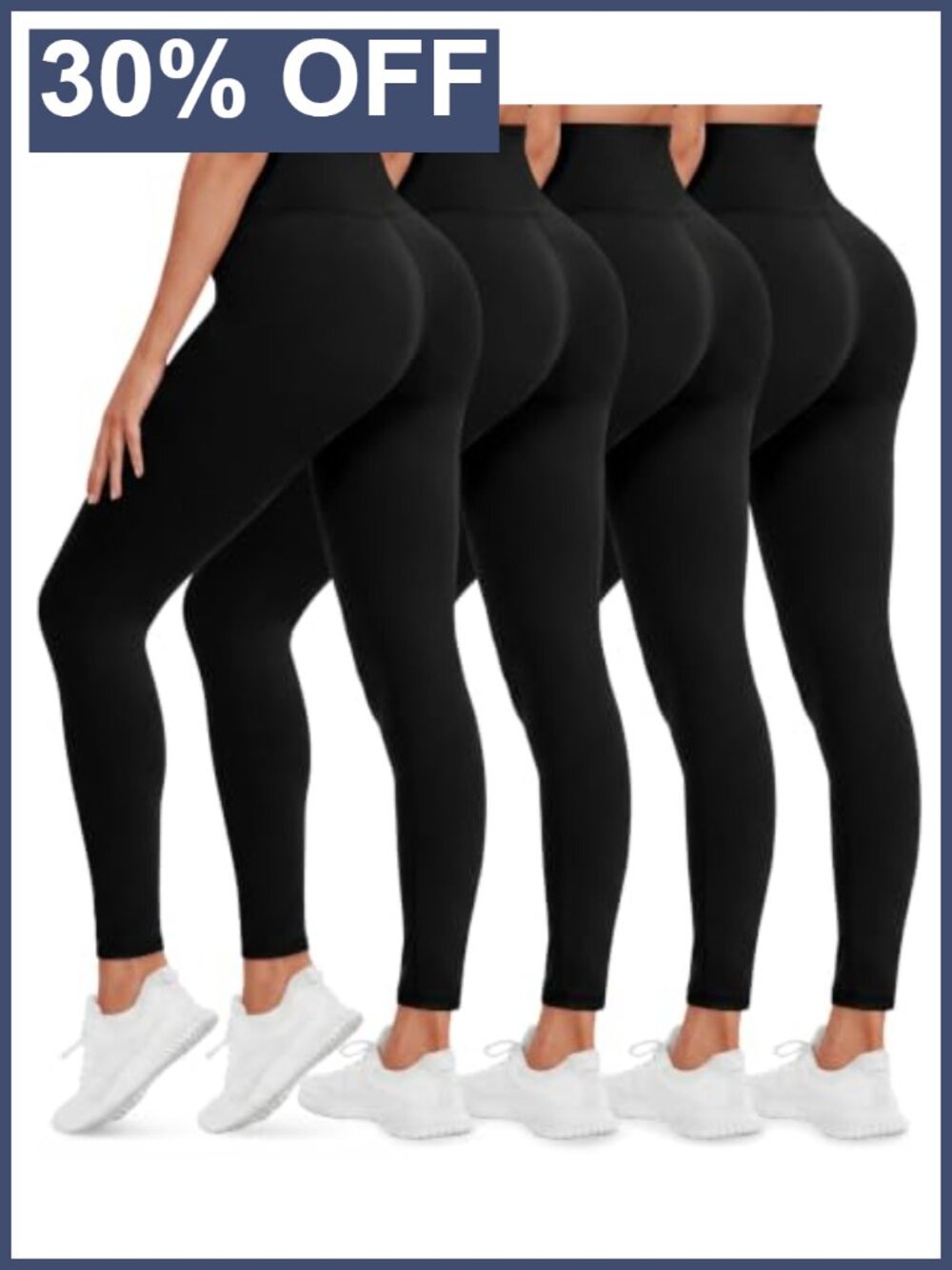 4 Pack High Waisted Tummy Control Leggings Capri Yoga Pants with Pockets